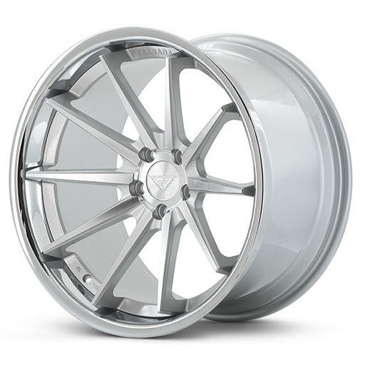 FERRADA FR4 Silver Machined Face Center / Chrome Lip 20X8.5