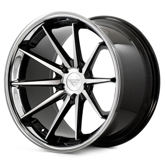 FERRADA FR4 Gloss Black Machined Face Center / Chrome Lip 20X10.5