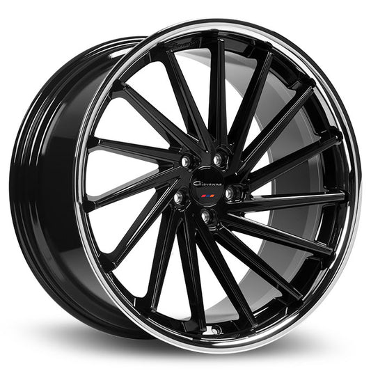 GIOVANNA SPIRA FF Gloss Black Center / Stainless Steel Chrome Lip 20X11