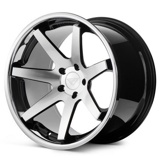 FERRADA FR1 Gloss Black Machined Face Center / Chrome Lip 22X9