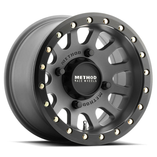 METHOD RACE WHEELS MR401 UTV BEADLOCK Titanium w/Matte Black Beadlock 15X6