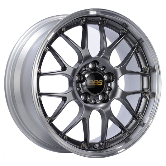 BBS RSGT Diamond Black Painted Center w/Diamond Cut Rim & Clear Protective Top Coat 19X8