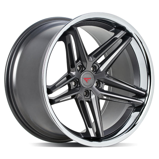 FERRADA CM1 Matte Graphite w/ Chrome Lip 22X9