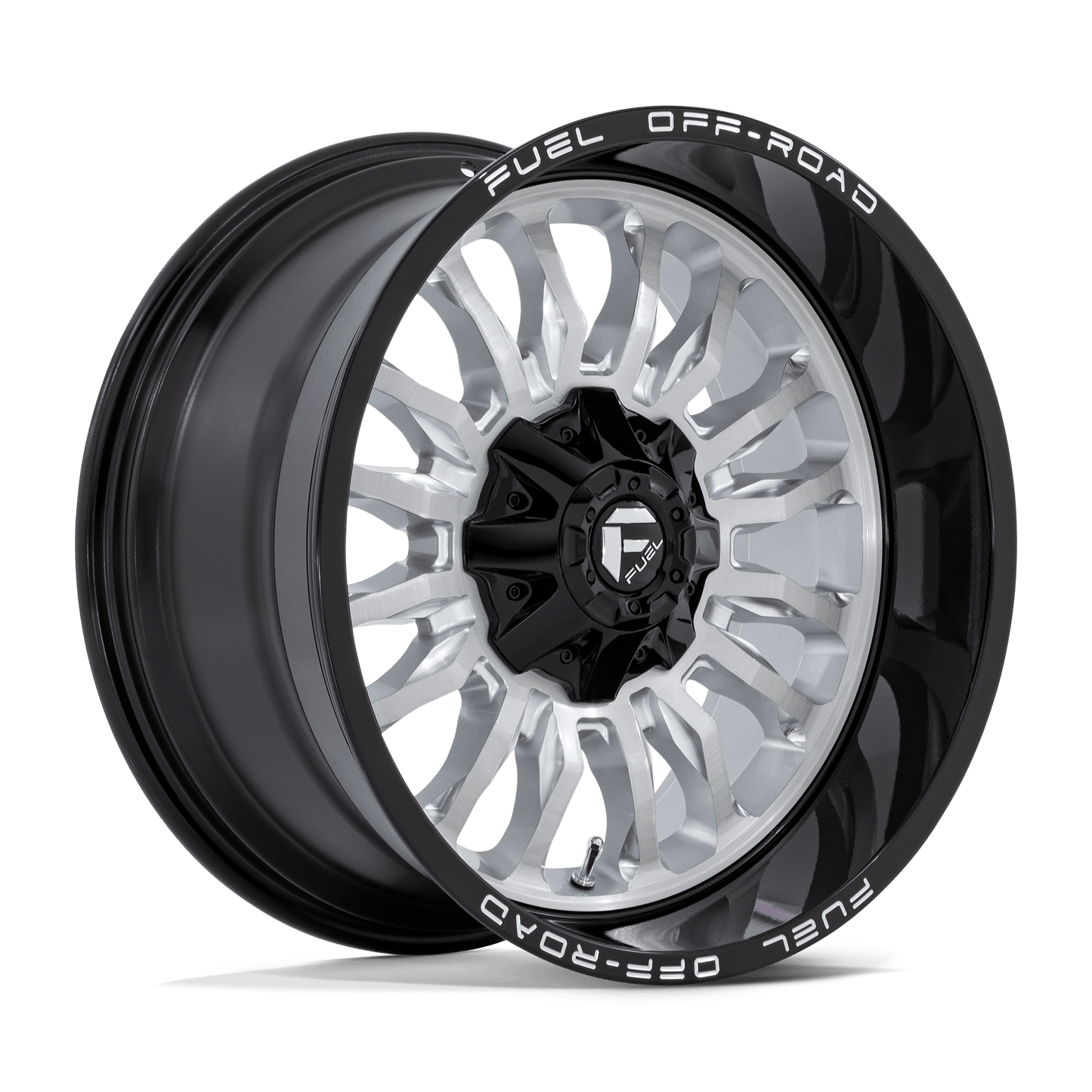 Fuel 1PC D798 ARC SILVER BRUSHED FACE WITH MILLED BLACK LIP 20X10