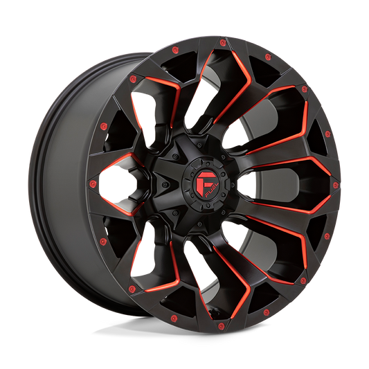 Fuel 1PC D787 ASSAULT MATTE BLACK RED MILLED 20X12