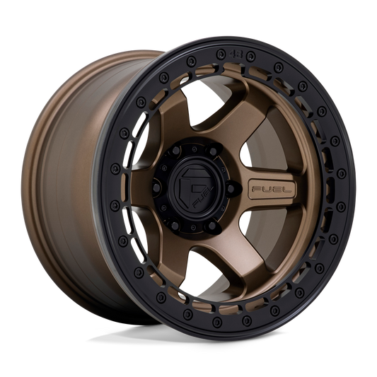 Fuel 1PC D124 BLOCK BEADLOCK MATTE BRONZE WITH MATTE BLACK RING 17X9