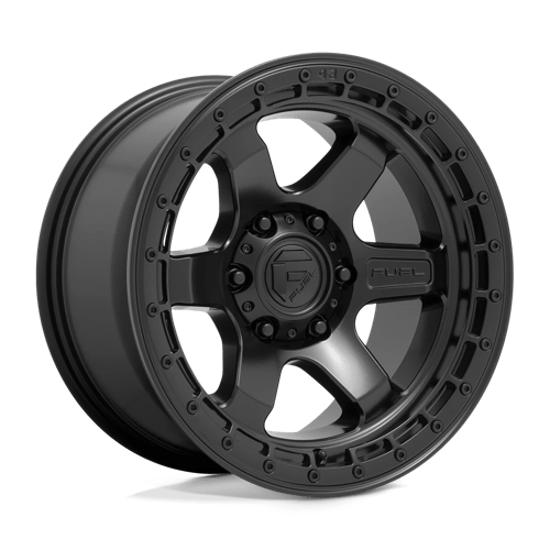 Fuel 1PC D750 BLOCK MATTE BLACK WITH BLACK RING 17X9