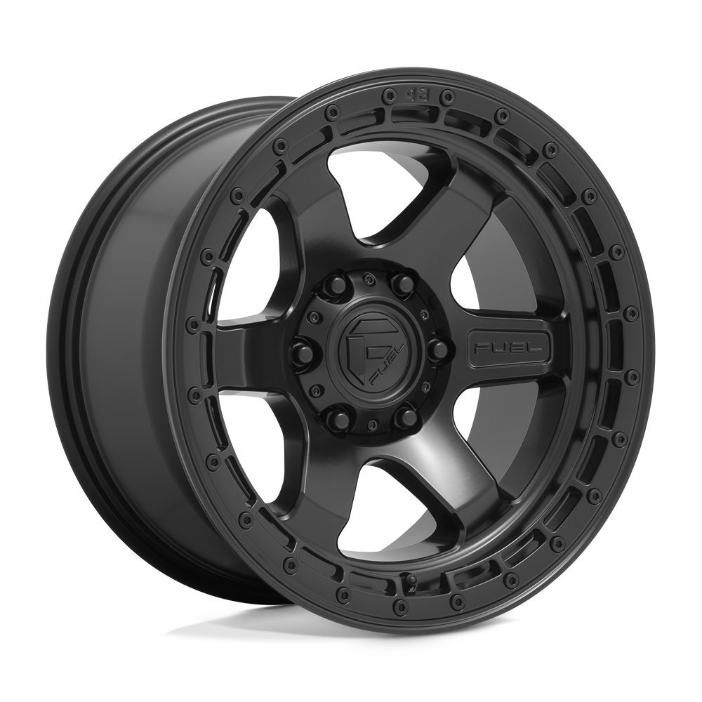 Fuel 1PC D750 BLOCK MATTE BLACK WITH BLACK RING 17X9