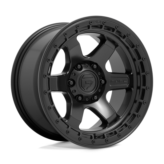 Fuel 1PC D750 BLOCK MATTE BLACK WITH BLACK RING 17X9