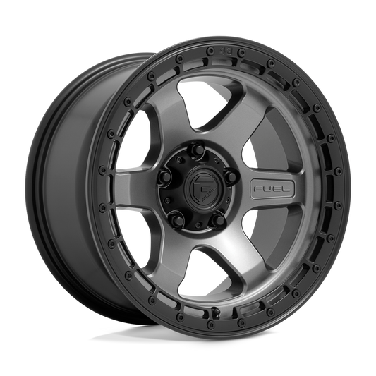 Fuel 1PC D752 BLOCK MATTE GUNMETAL WITH BLACK RING 17X9