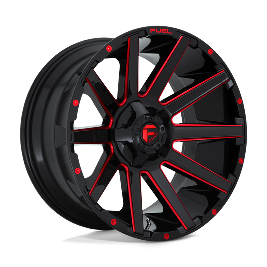 Fuel 1PC D643 CONTRA GLOSS BLACK RED TINTED CLEAR 22X12