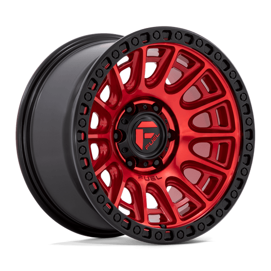 Fuel 1PC D834 CYCLE CANDY RED WITH BLACK RING 17X9