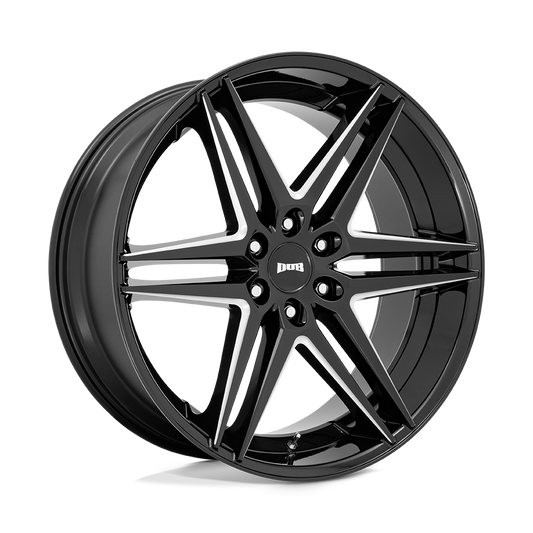 DUB 1PC S267 DIRTY DOG GLOSSY BLACK MILLED 24X10