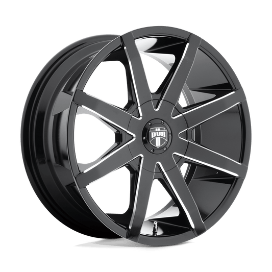 DUB 1PC S109 PUSH GLOSS BLACK MILLED 24X9.5