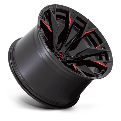 Fuel 1PC D823 FLAME GLOSS BLACK MILLED WITH CANDY RED 20X12