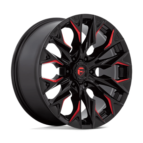 Fuel 1PC D823 FLAME GLOSS BLACK MILLED WITH CANDY RED 20X9
