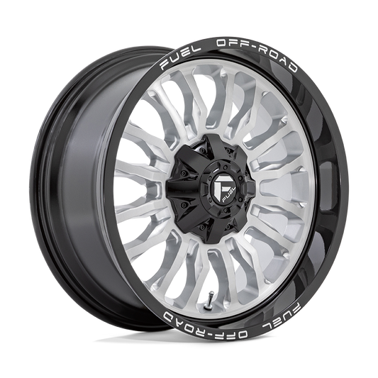 Fuel 1PC D798 ARC SILVER BRUSHED FACE WITH MILLED BLACK LIP 22X10