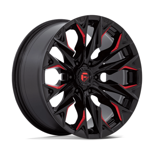 Fuel 1PC D823 FLAME GLOSS BLACK MILLED WITH CANDY RED 20X9