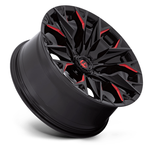 Fuel 1PC D823 FLAME GLOSS BLACK MILLED WITH CANDY RED 20X9