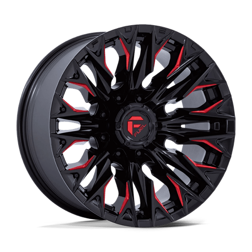 Fuel 1PC D823 FLAME GLOSS BLACK MILLED WITH CANDY RED 20X9