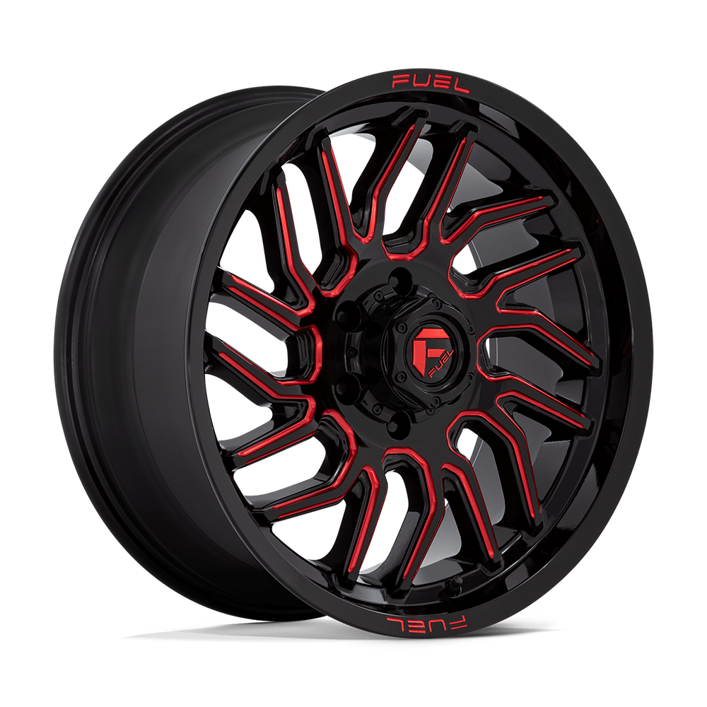 Fuel 1PC D808 HURRICANE GLOSS BLACK MILLED RED TINT 20X9
