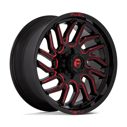 Fuel 1PC D808 HURRICANE GLOSS BLACK MILLED RED TINT 20X9