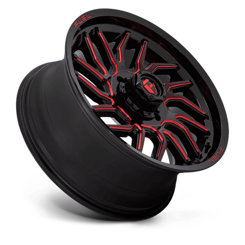 Fuel 1PC D808 HURRICANE GLOSS BLACK MILLED RED TINT 20X9