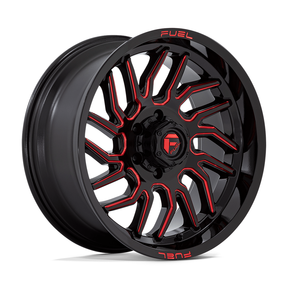 Fuel 1PC D808 HURRICANE GLOSS BLACK MILLED RED TINT 20X9