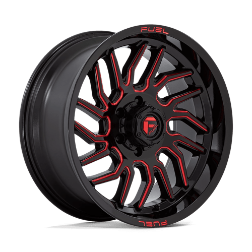 Fuel 1PC D808 HURRICANE GLOSS BLACK MILLED RED TINT 20X9