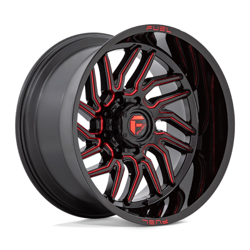 Fuel 1PC D808 HURRICANE GLOSS BLACK MILLED RED TINT 20X9