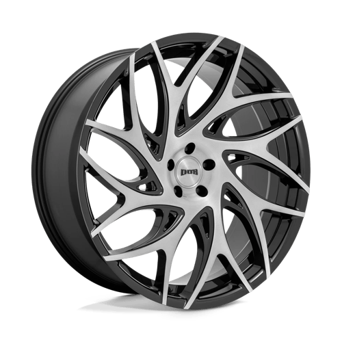 DUB 1PC S260 G.O.A.T. BRUSHED FACE WITH GLOSS BLACK DARK TINT SPOKES 22X9
