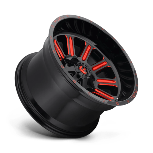Fuel 1PC D621 HARDLINE GLOSS BLACK RED TINTED CLEAR 20X12
