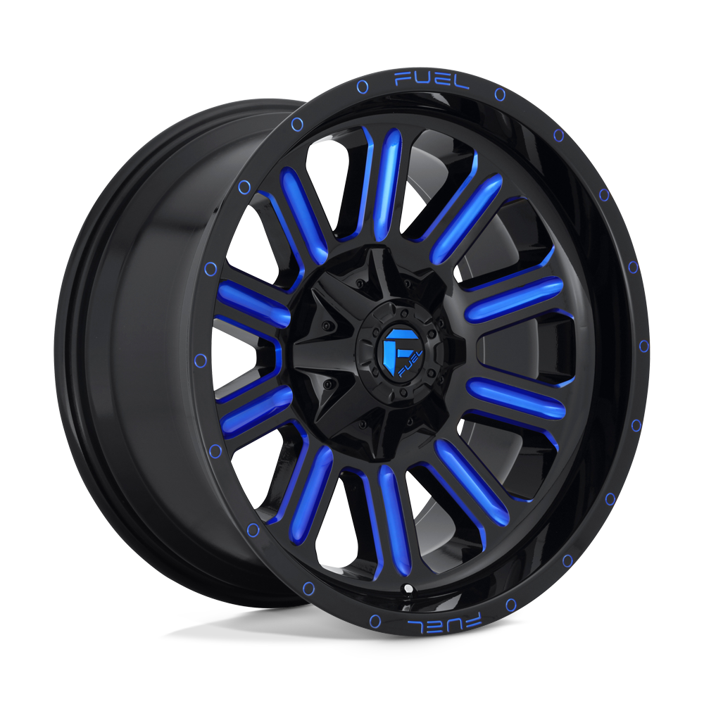 Fuel 1PC D646 HARDLINE GLOSS BLACK BLUE TINTED CLEAR 20X10