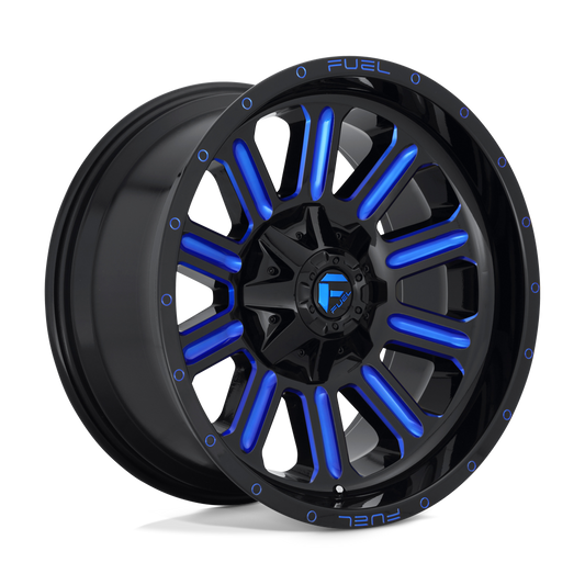 Fuel 1PC D646 HARDLINE GLOSS BLACK BLUE TINTED CLEAR 22X12