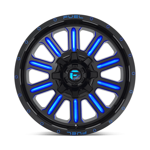 Fuel 1PC D646 HARDLINE GLOSS BLACK BLUE TINTED CLEAR 20X10