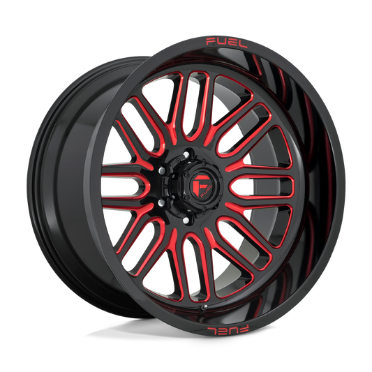 Fuel 1PC D663 IGNITE GLOSS BLACK RED TINTED CLEAR 22X12