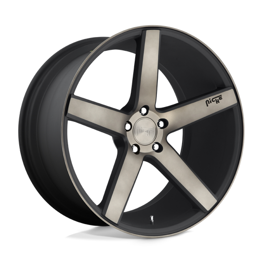 Niche 1PC M134 MILAN MATTE BLACK MACHINED WITH DOUBLE DARK TINT 22X10