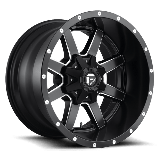 Fuel 1PC D538 MAVERICK MATTE BLACK MILLED 22X12