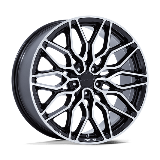 Niche 1PC NC277 CALABRIA 5 GLOSS BLACK MACHINED 22X10.5