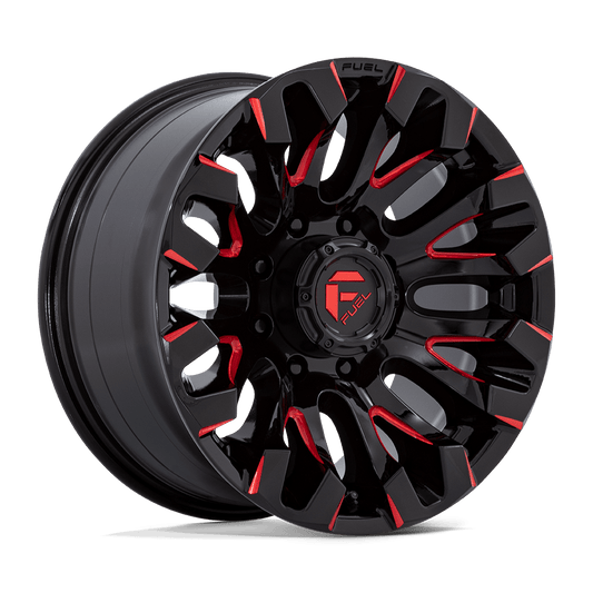 Fuel 1PC D829 QUAKE GLOSS BLACK MILLED RED TINT 18X9