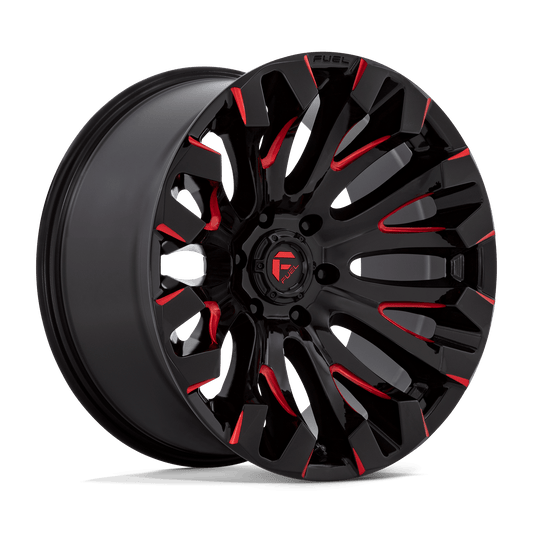 Fuel 1PC D829 QUAKE GLOSS BLACK MILLED RED TINT 20X10