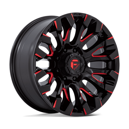 Fuel 1PC D829 QUAKE GLOSS BLACK MILLED RED TINT 20X9