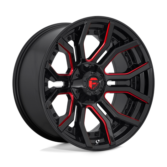 Fuel 1PC D712 RAGE GLOSS BLACK RED TINTED CLEAR 20X10