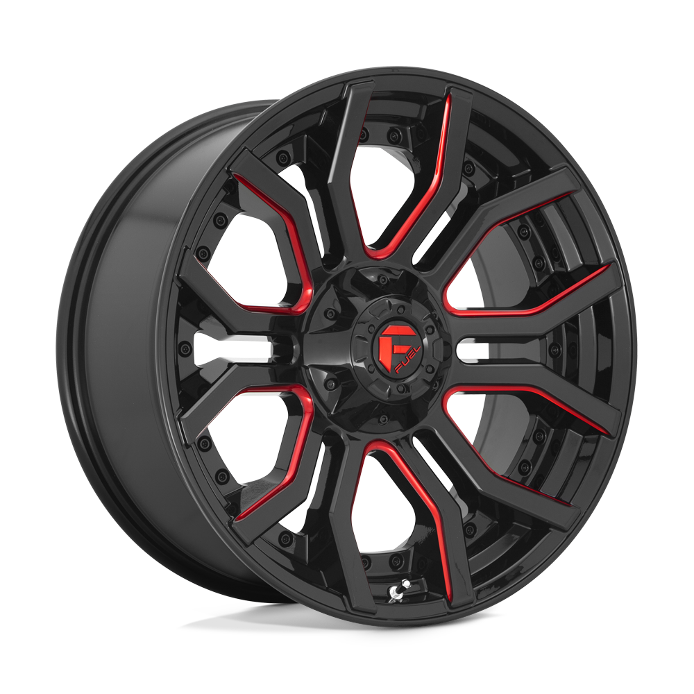 Fuel 1PC D712 RAGE GLOSS BLACK RED TINTED CLEAR 24X12
