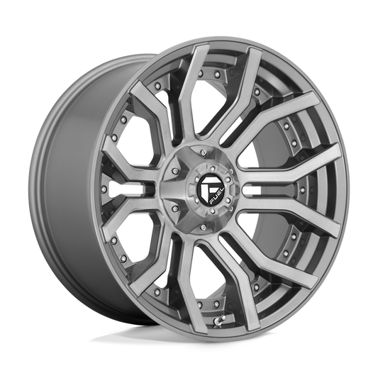 Fuel 1PC D713 RAGE PLATINUM BRUSHED GUN METAL TINTED CLEAR 20X10
