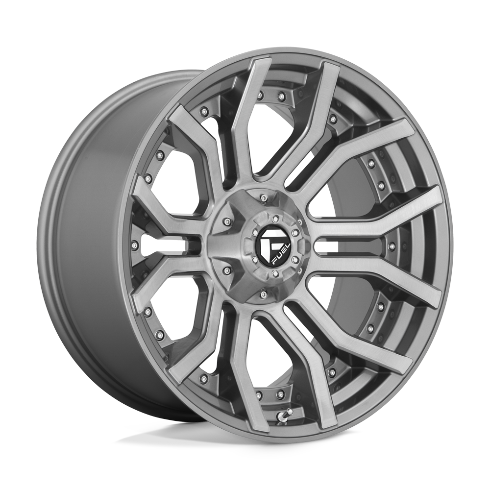 Fuel 1PC D713 RAGE PLATINUM BRUSHED GUN METAL TINTED CLEAR 20X9