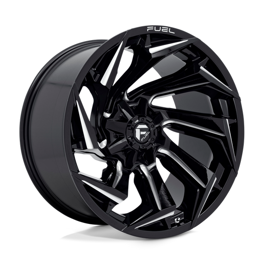 Fuel 1PC D753 REACTION GLOSS BLACK MILLED 22X12