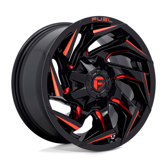 Fuel 1PC D755 REACTION GLOSS BLACK MILLED WITH RED TINT 22X10