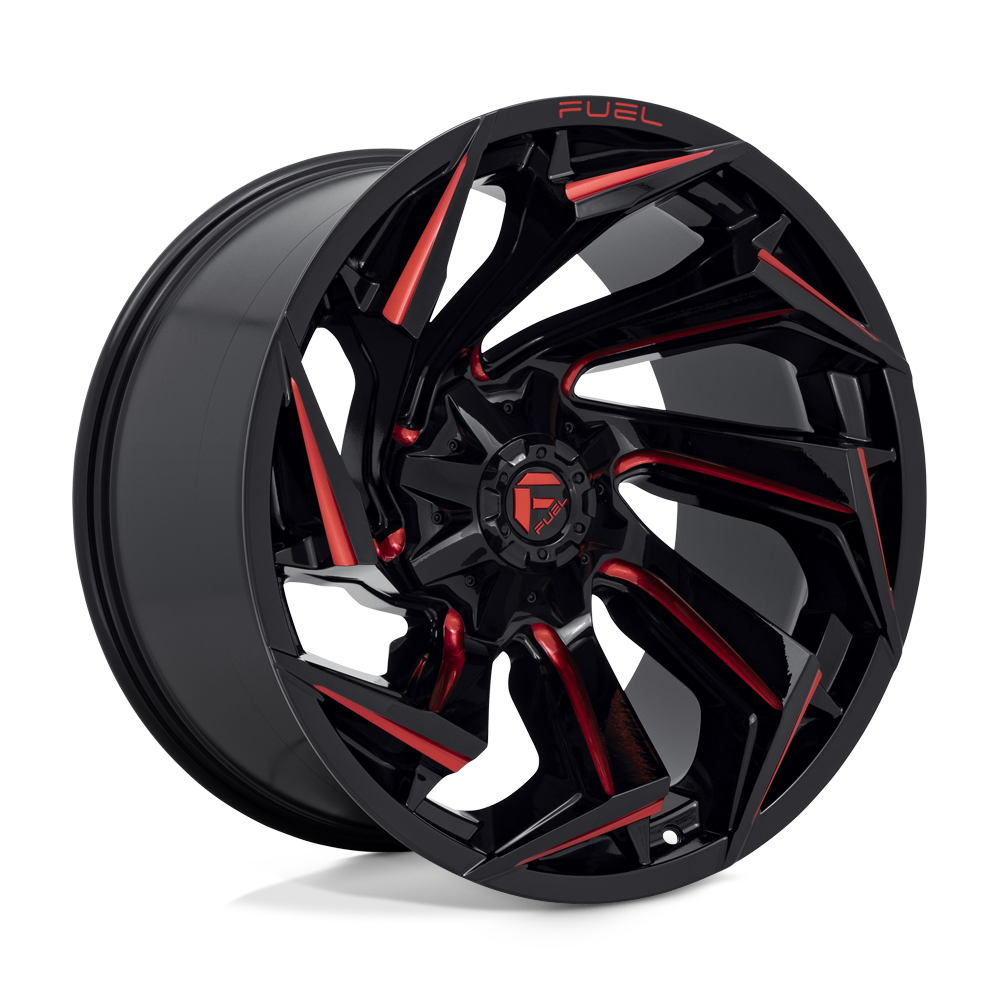 Fuel 1PC D755 REACTION GLOSS BLACK MILLED WITH RED TINT 22X12