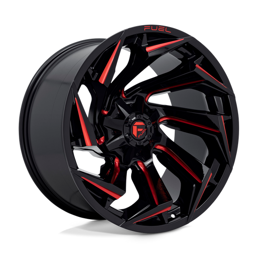 Fuel 1PC D755 REACTION GLOSS BLACK MILLED WITH RED TINT 22X12
